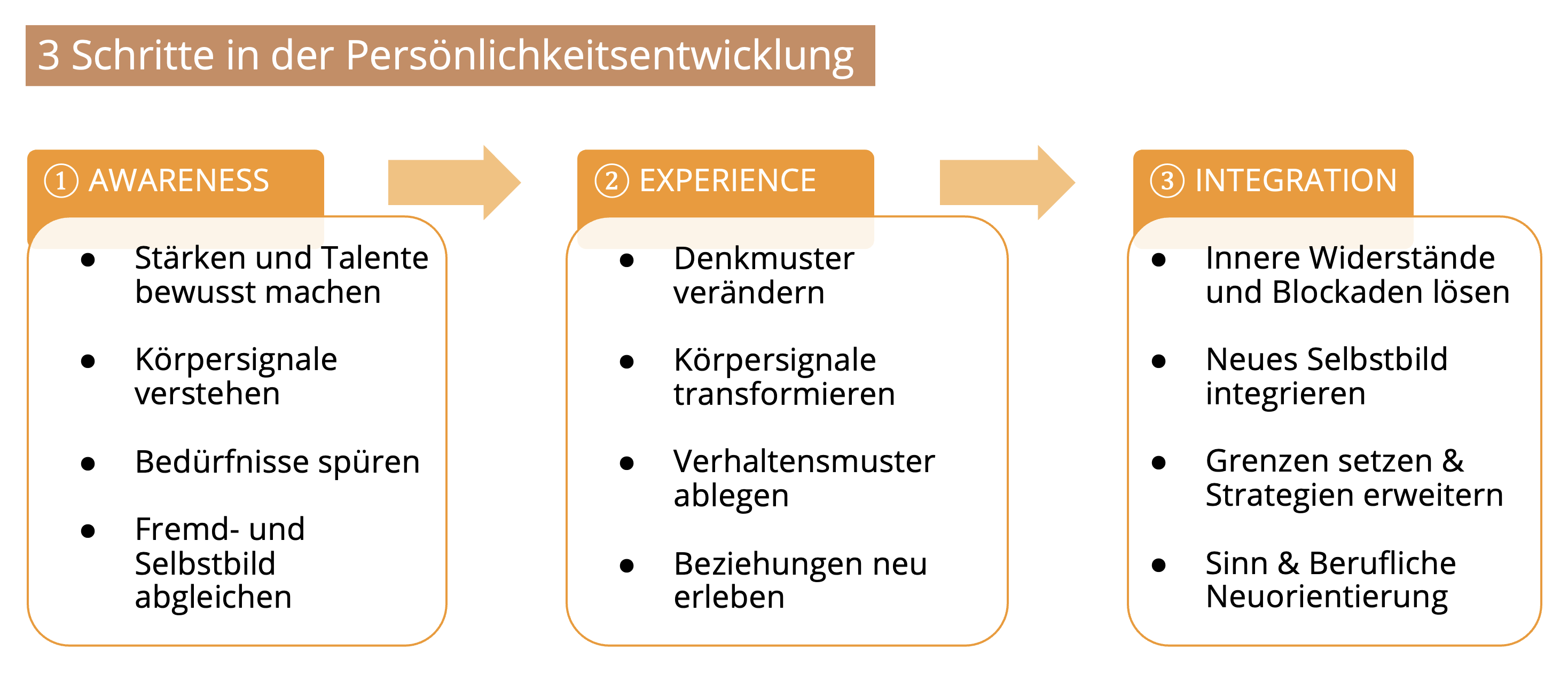 3 Schritte der Entwicklung