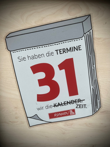 Kalender mit Terminen. Wir haben Zeit